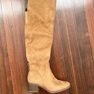 Over the knee brown boots